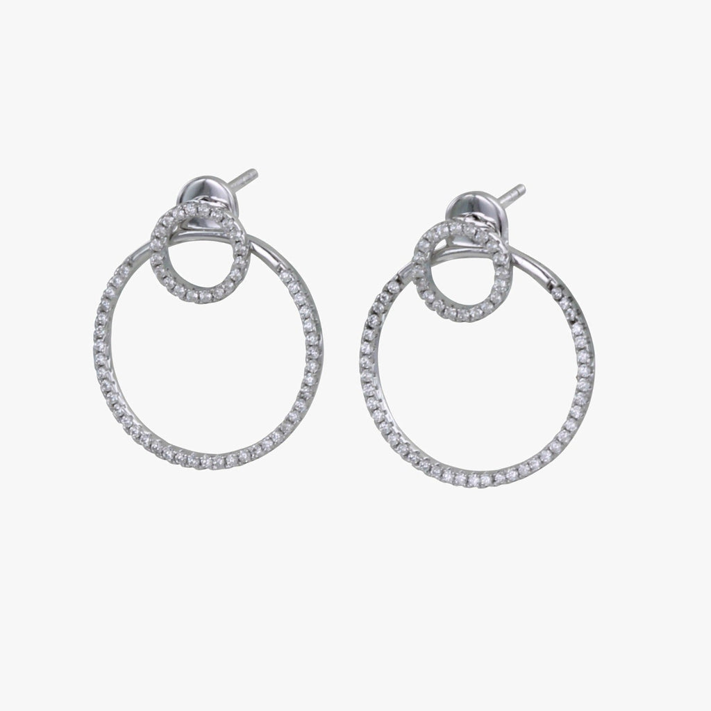CZ Two Ring Earrings