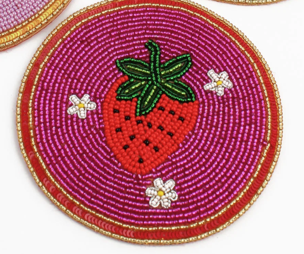 Fruit Motif Beaded Coaster