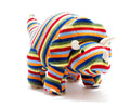 Triceratops Knitted Toy -Rainbow Stripe