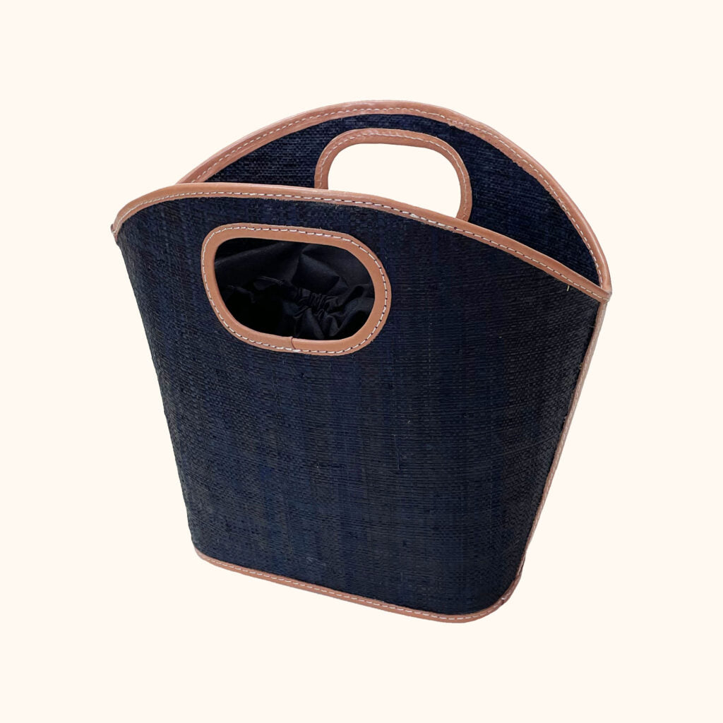 Toky Rafia Handbag - Black