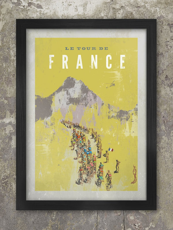 Tour de France Vintage Yellow - Cycling Poster Print