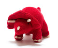 Triceratops Knitted Toy - Red