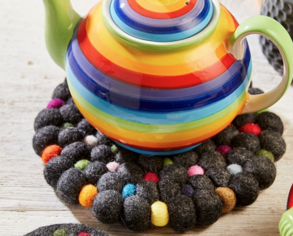 Felted Wool Trivet - Rainbow