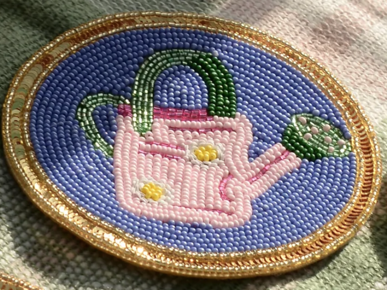 Gardening Motif Beaded Coaster