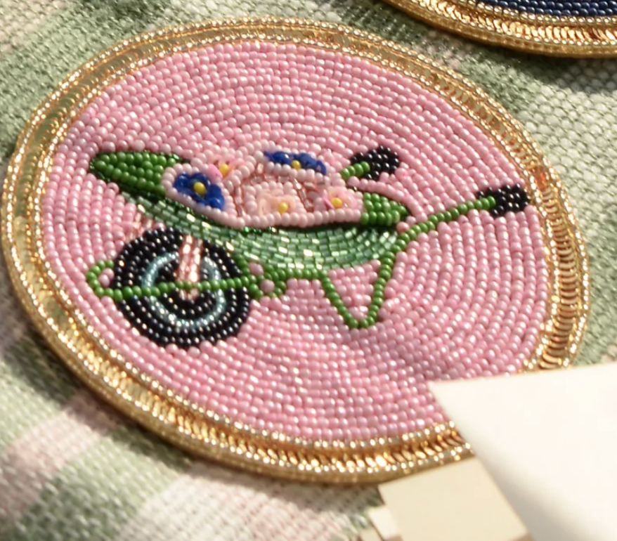 Gardening Motif Beaded Coaster