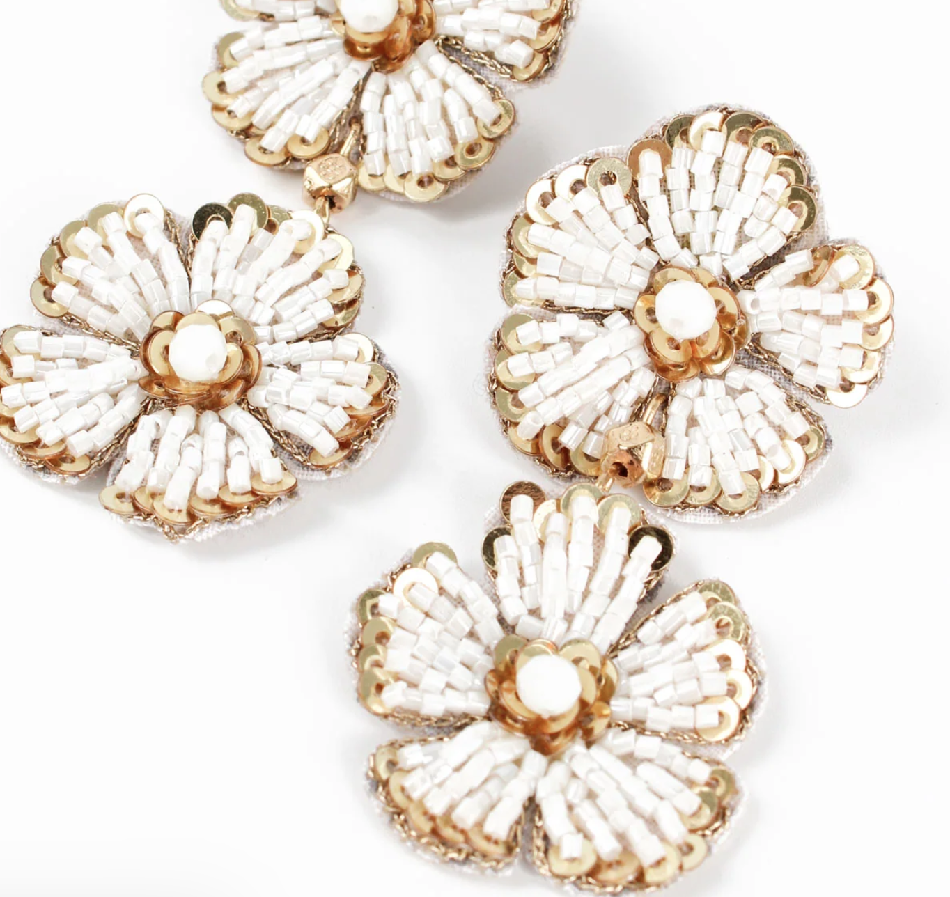 Pearl And Gold Double Drop Earrings