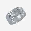 Wide Hammered Men's Sterling Silver Ring