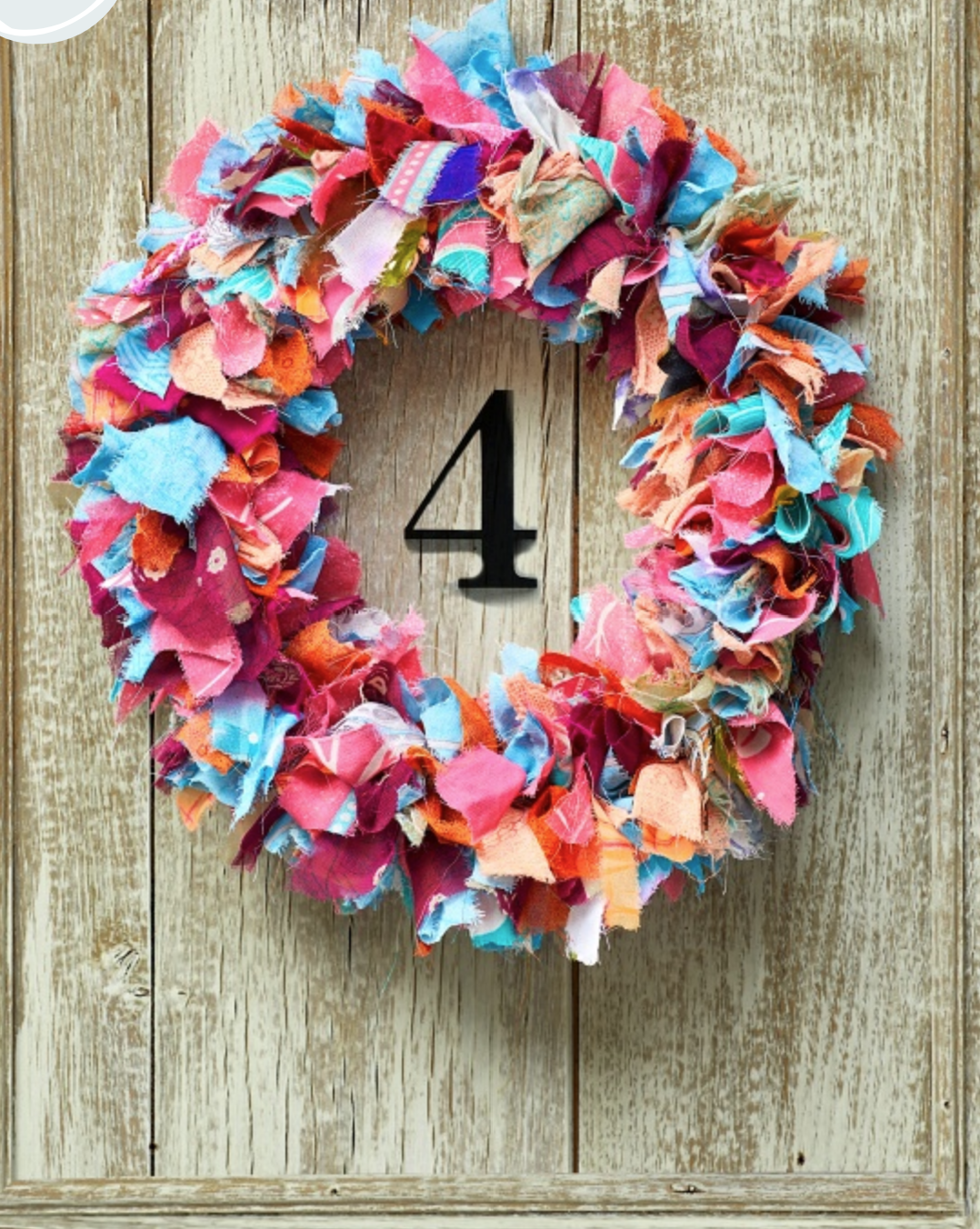 Recycled Sari Fabric Wreath - Multicolour