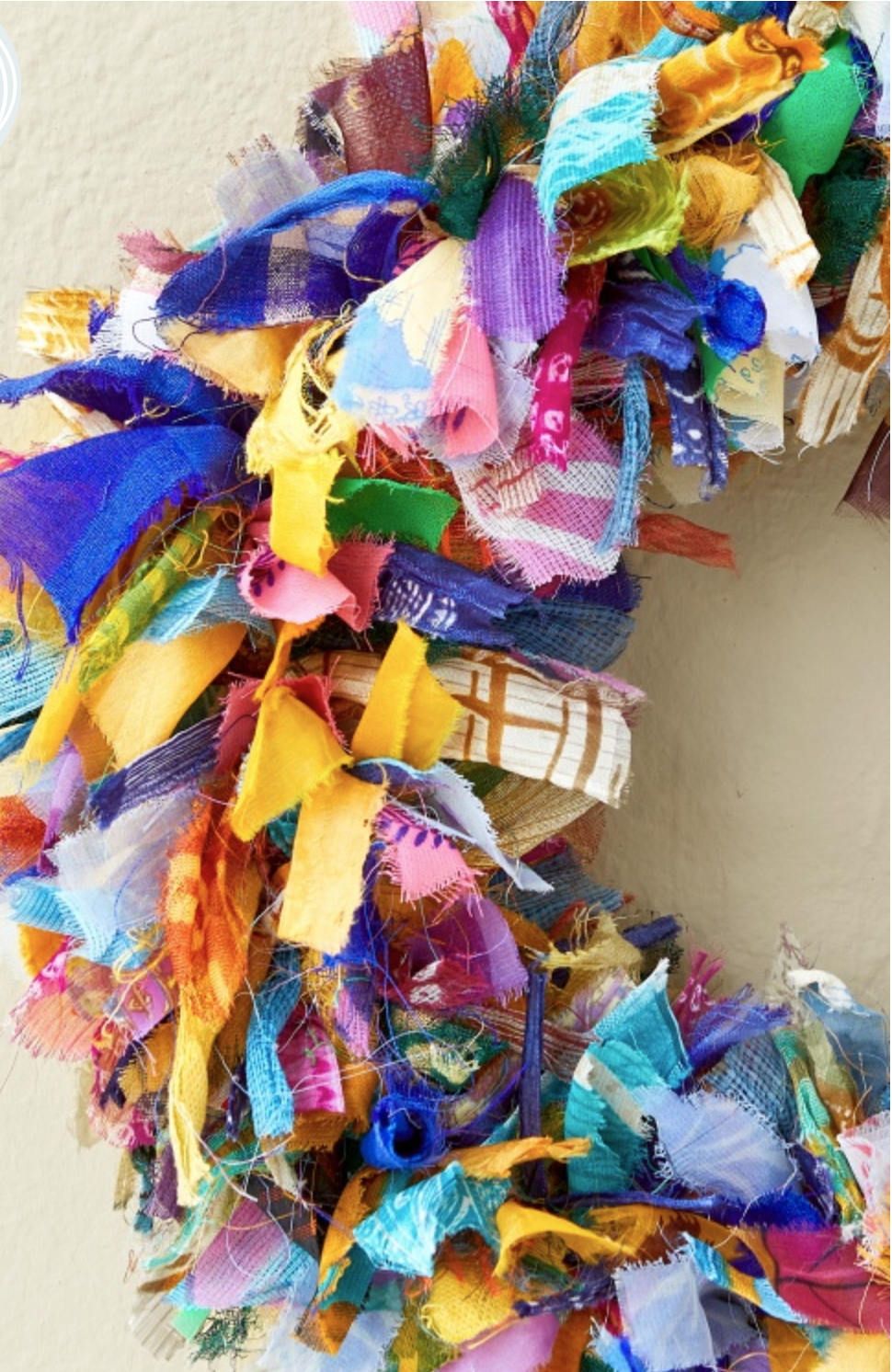Recycled Sari Fabric Wreath - Multicolour