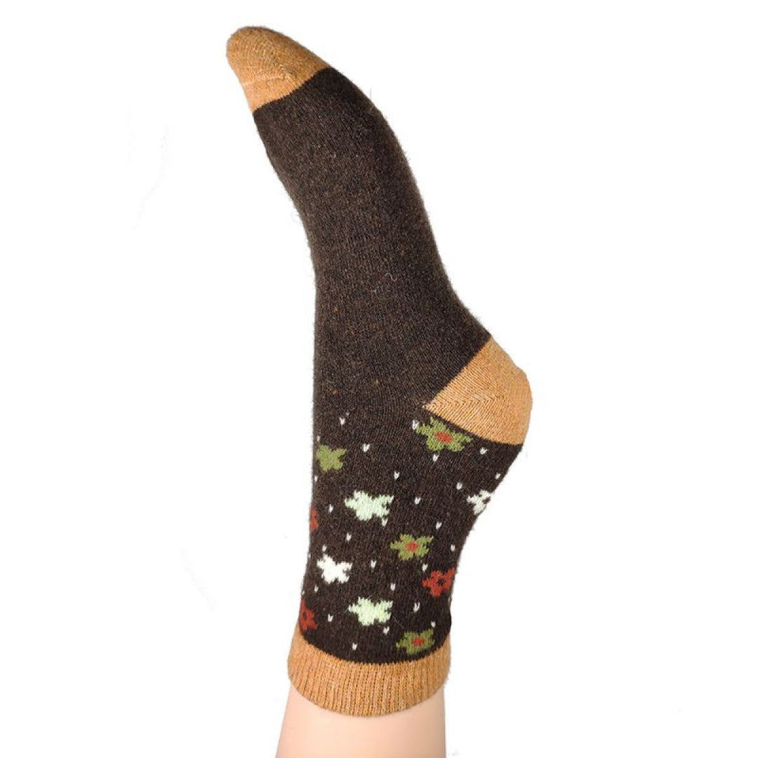 Wool Blend Socks - Flowers