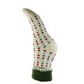 Ladies Cuff Sock - Cream/Multi Colour Dots