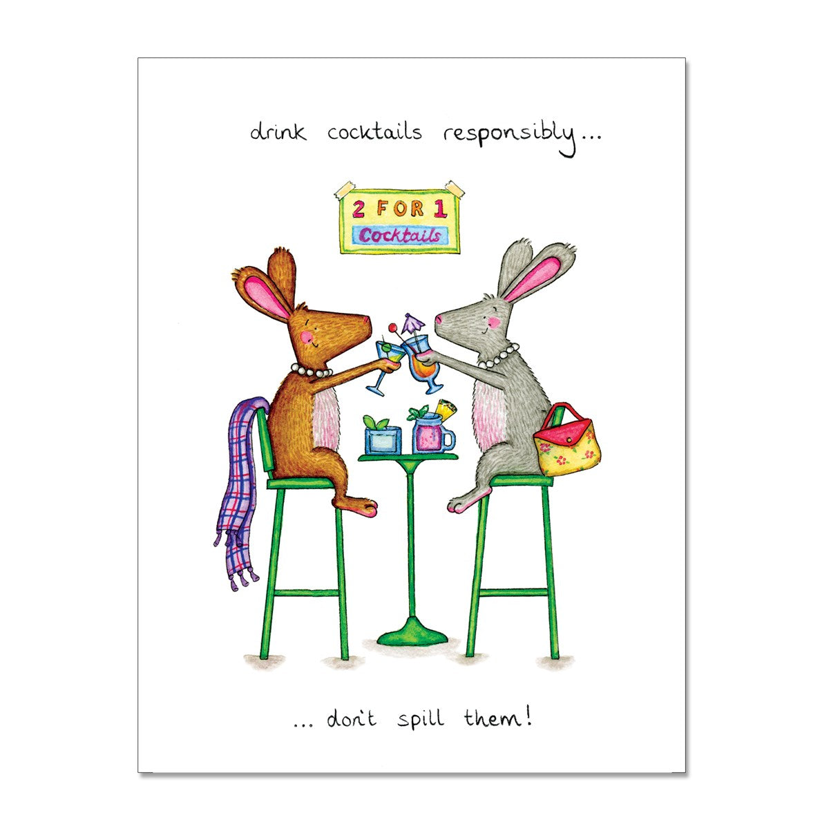 Drink Cocktails Greetings Card