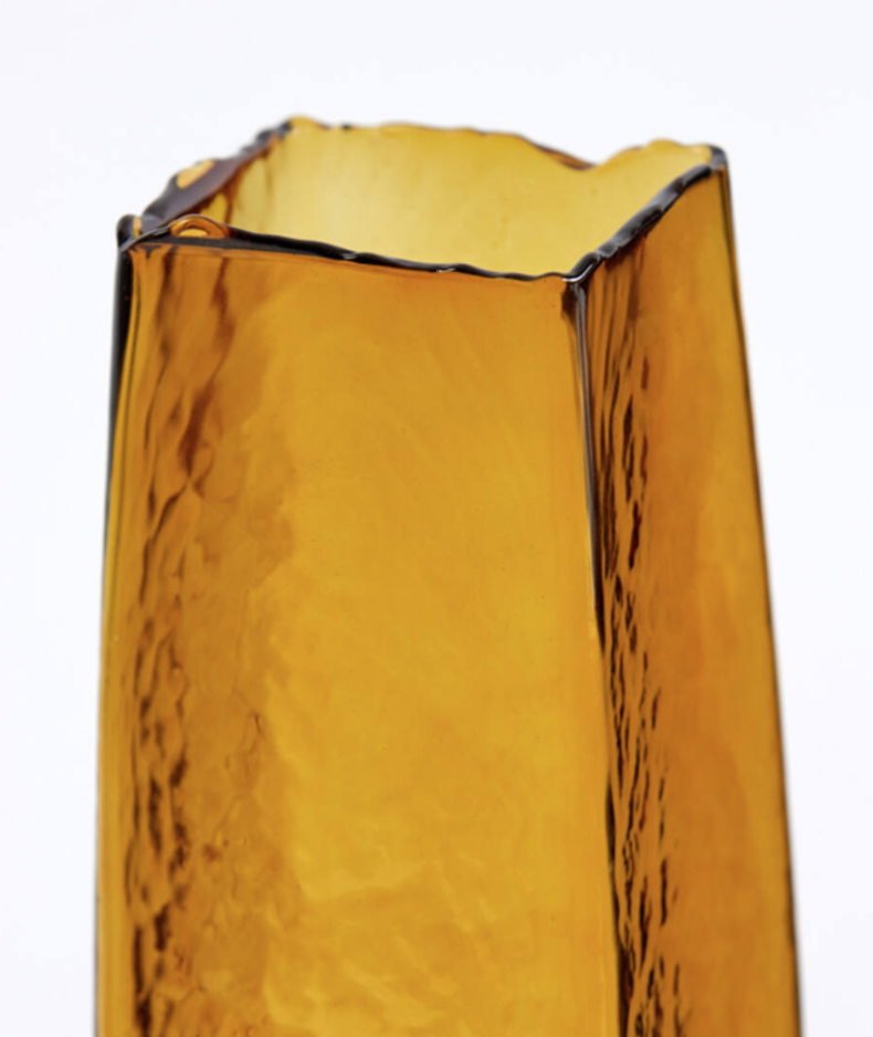 Ochre Yellow Iduna Glass Vase 35cm