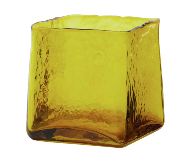 Ochre Yello Iduna Glass Tea Light Holder