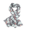 Grey Scarf With Retro Shapes Repeat Print