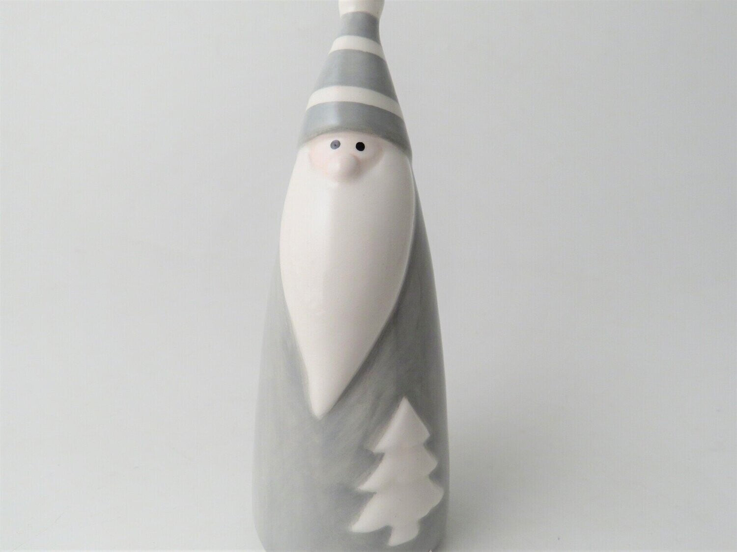 Grey & White Santa Ornament