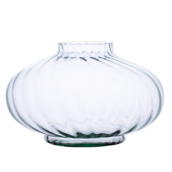 Round Fluted Vase - Recycled Glass