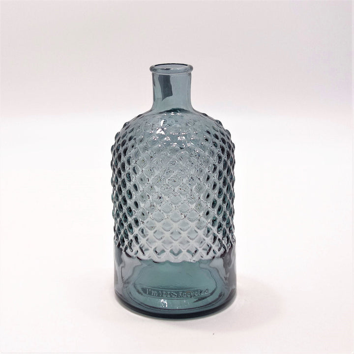 Diamond Bottle Vase - Recycled Glass