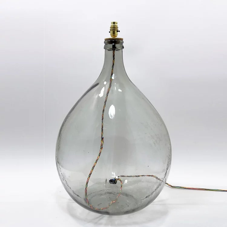 Carboy Glass Lamp in Soft Grey with Multi Flex