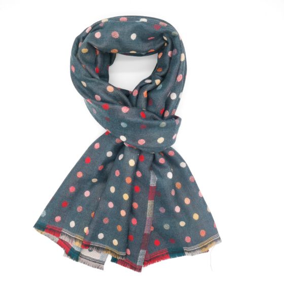 Winter Scarf Dots - Denim