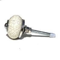 30mm Cream Crackle Round Knob