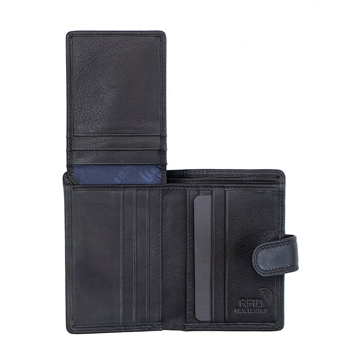 Washington Leather Card Holder Wallet / Black