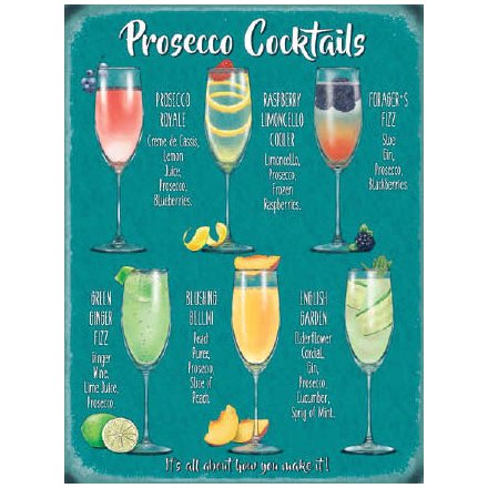 Prosecco Cocktails Metal Sign