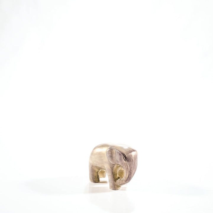 Elephant Ornament, Trunk down  - Brushed Silver