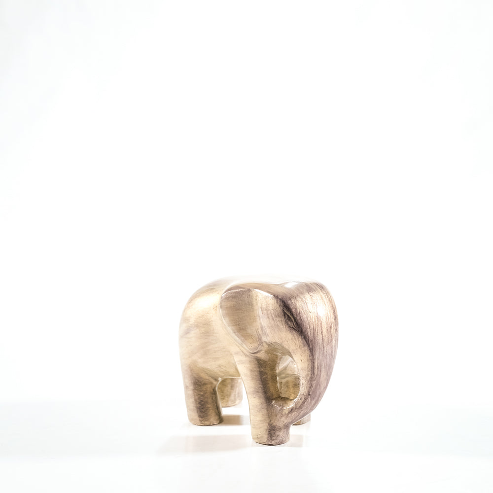 Elephant Ornament, Trunk down  - Brushed Silver