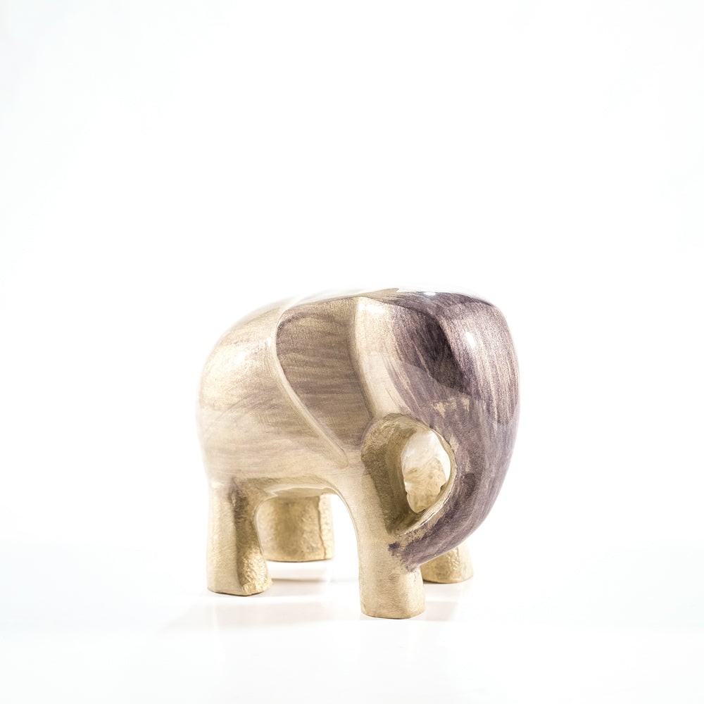 Elephant Ornament, Trunk down  - Brushed Silver