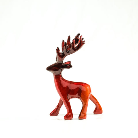 Stag Ornament - Brushed Red
