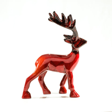 Stag Ornament - Brushed Red