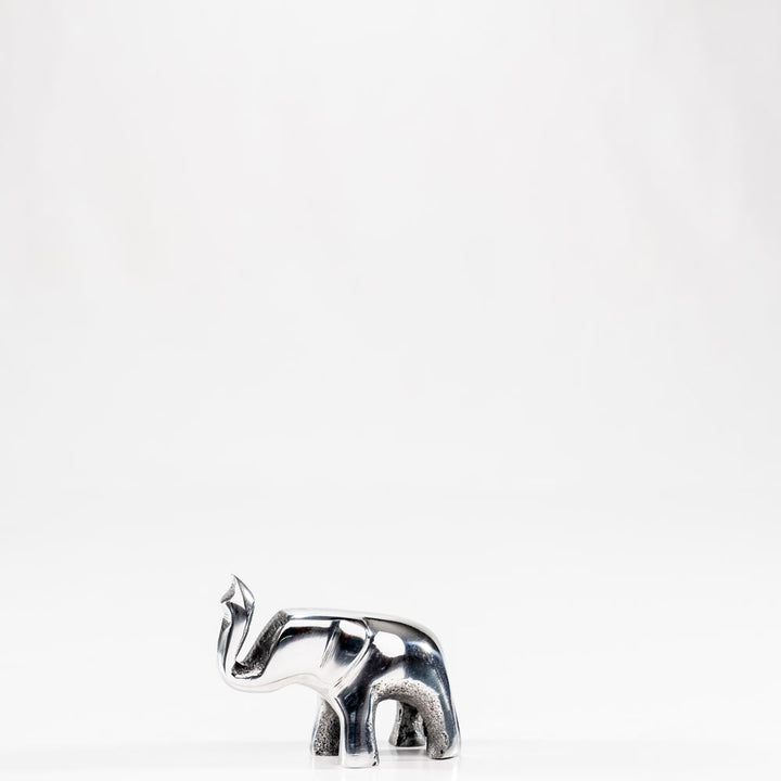 Elephant Ornament, Trunk Up  - Polished Silver