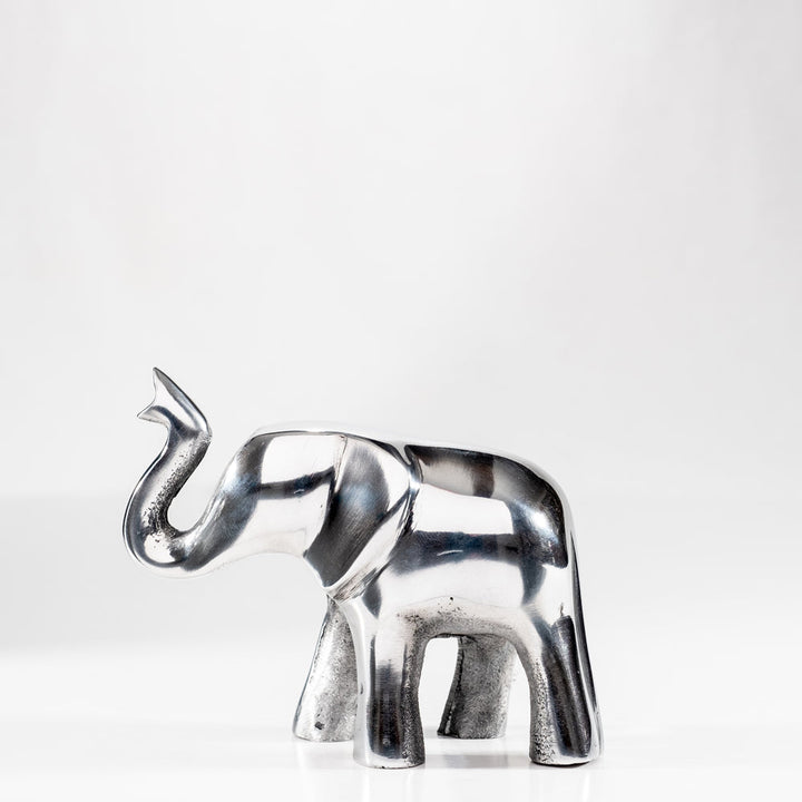 Elephant Ornament, Trunk Up  - Polished Silver