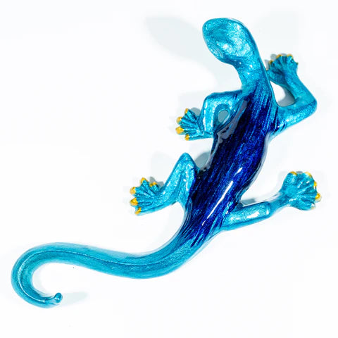 Gecko Ornament - Brushed Aqua