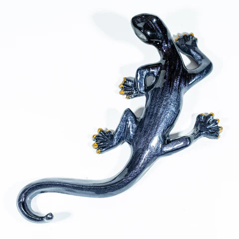 Gecko Ornament - Brushed Black