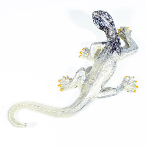 Gecko Ornament - Brushed Silver