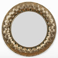 Gold Leaf Round Mirror - ex Display