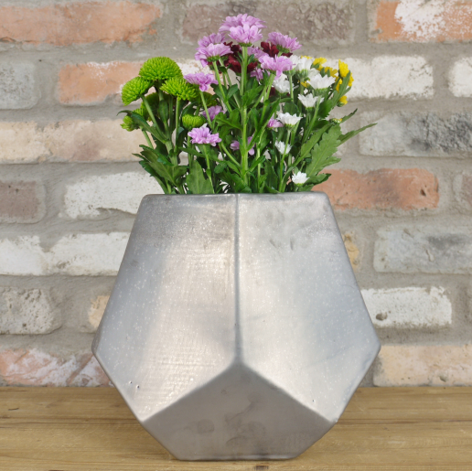 Metal Vase With Silver Finish