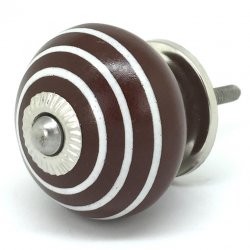 Conker Brown with White Stripes Knob