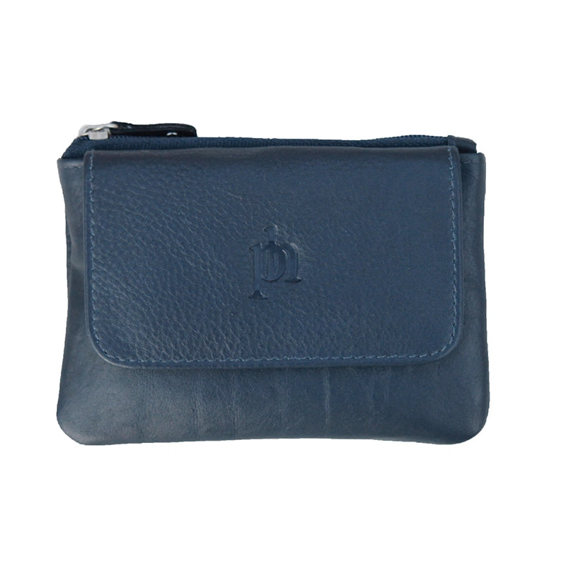 Mini Leather Change Pouch / Navy