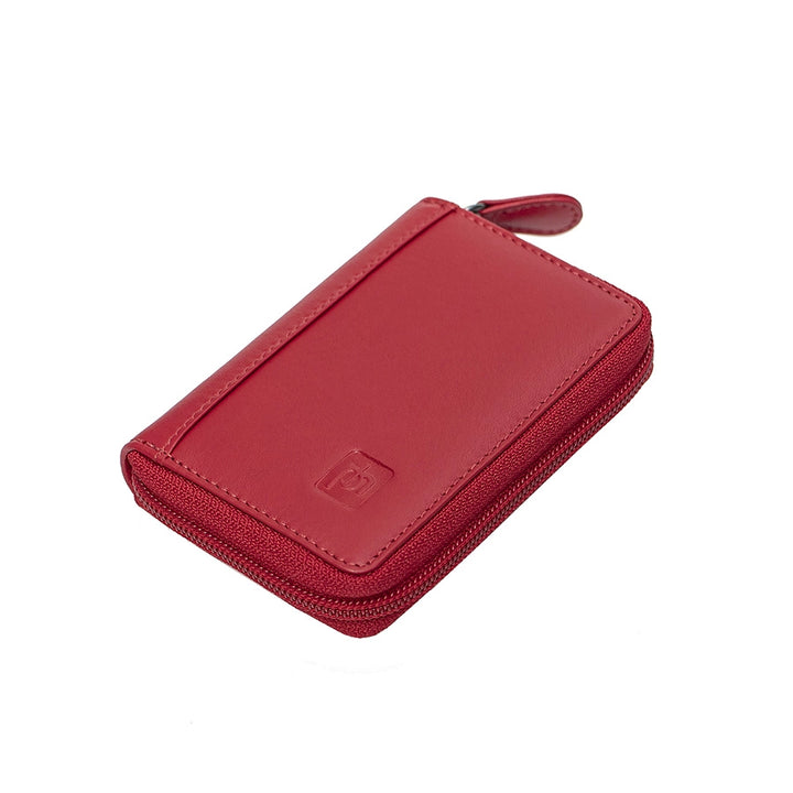 Leather Credit Card Wallet - Candy Red