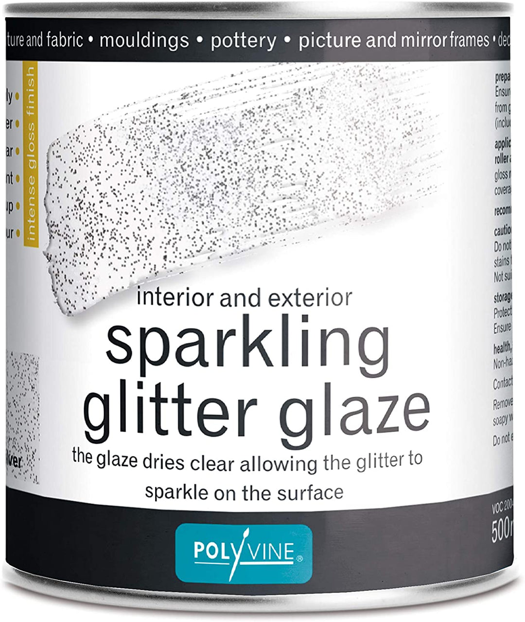500ml Sparkling Glitter Glaze - Silver