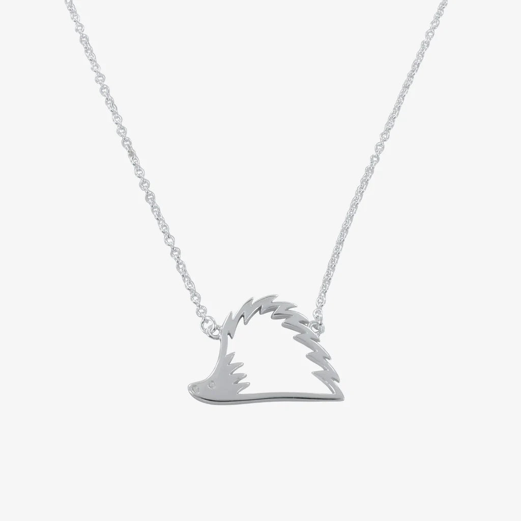 Hedgehog Silhouette Sterling Silver Necklace
