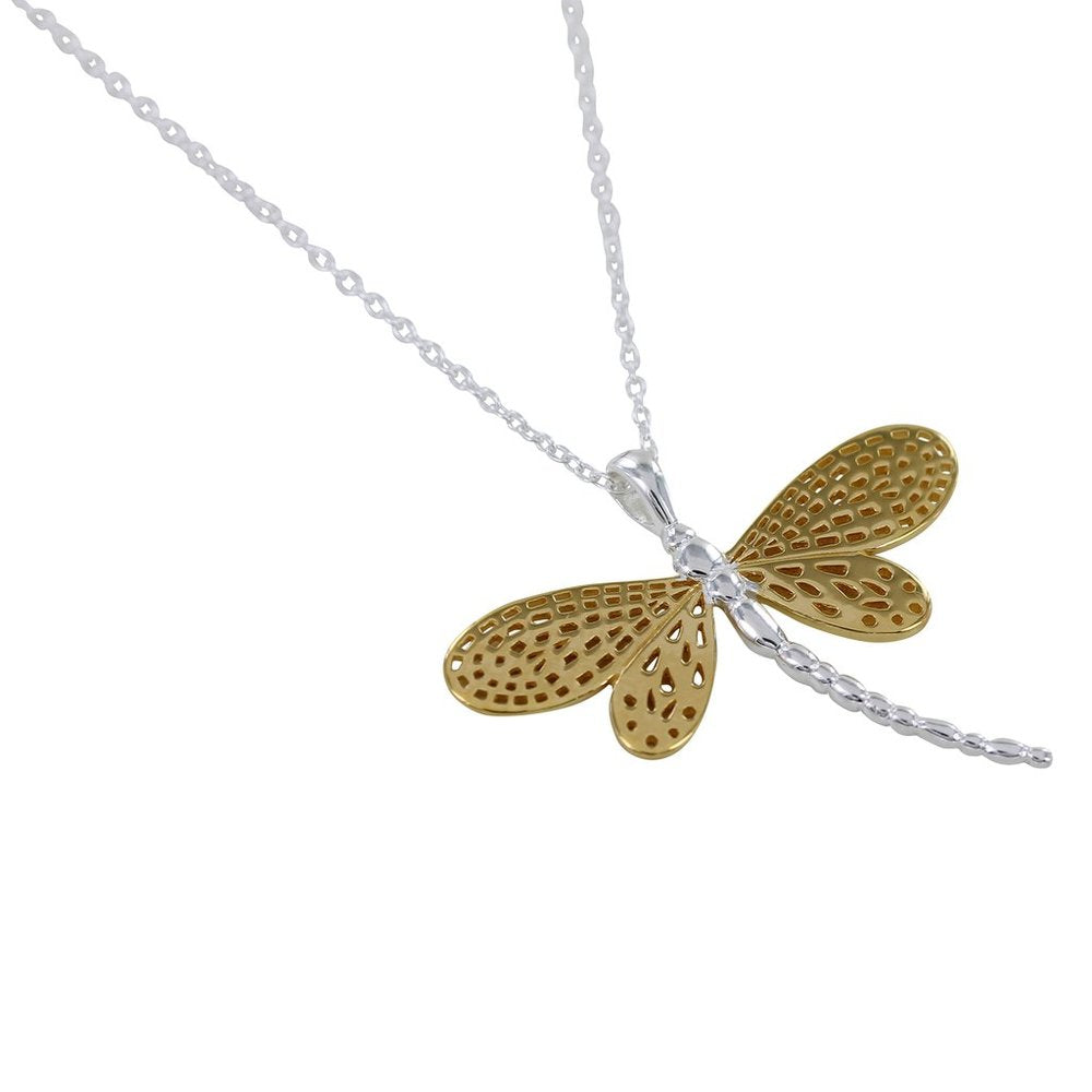 Dragonfly Necklace - Gold Vermeil