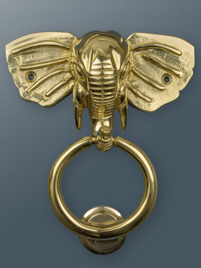 Elephant Door Knocker Brass Finish