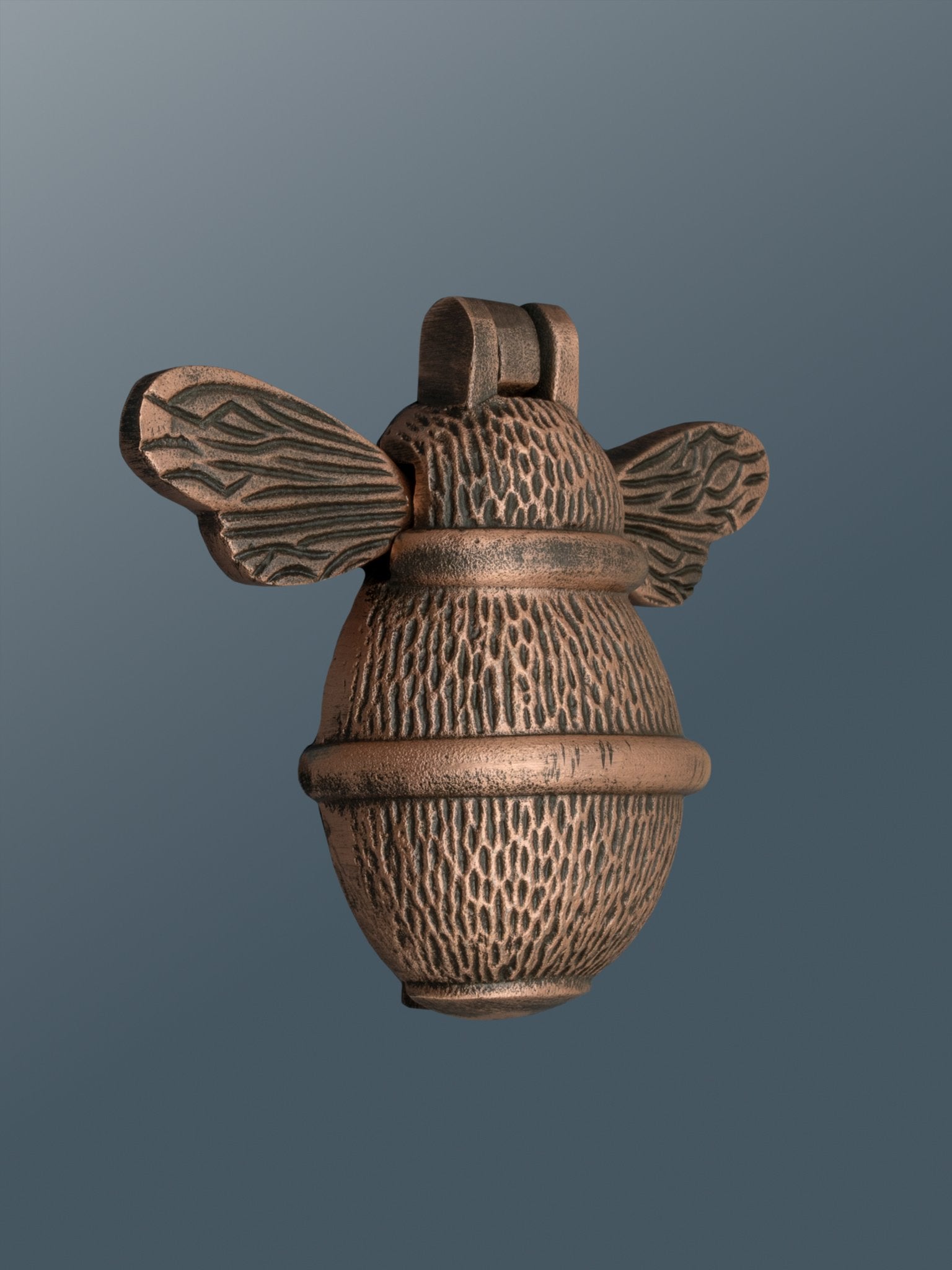 Brass Bee Door Knocker - Antique Copper Finish