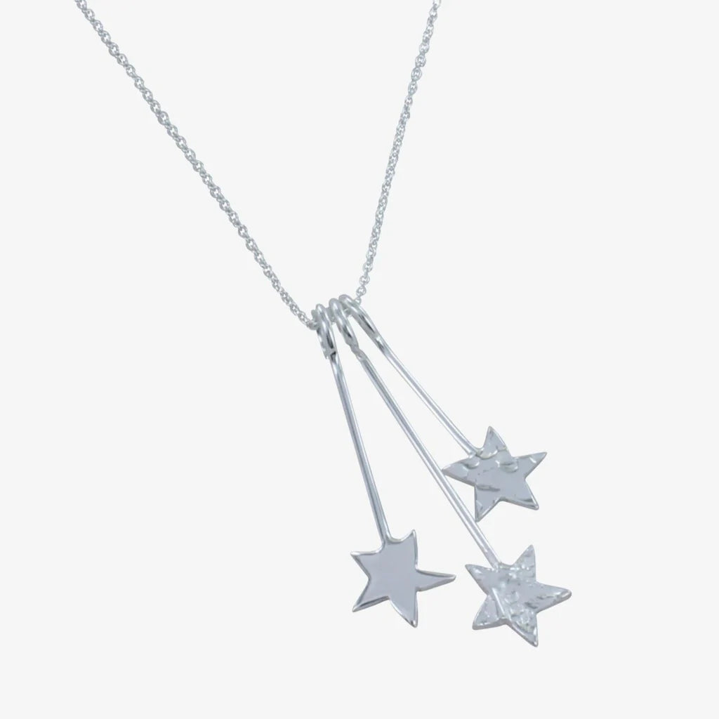 Trio Star Sterling Silver Necklace