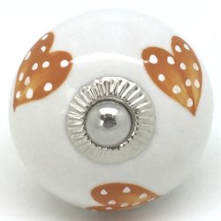 Mustard Dotty Heart Knob
