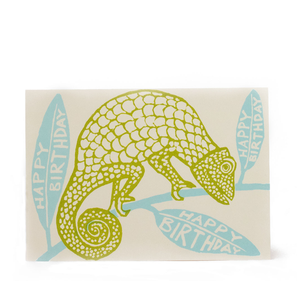 Chameleon Birthday Card